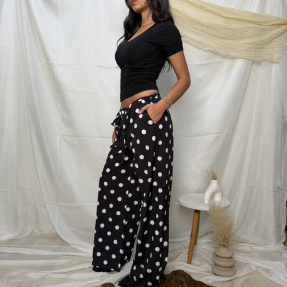 Wide leg Polka Pants