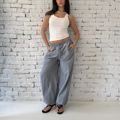 Gray Checkered Balloon Pants