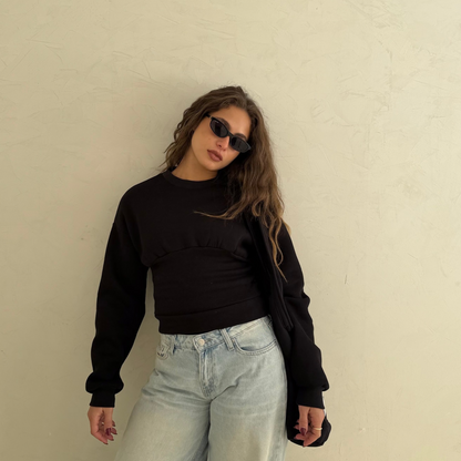 Black Corset Sweatshirt