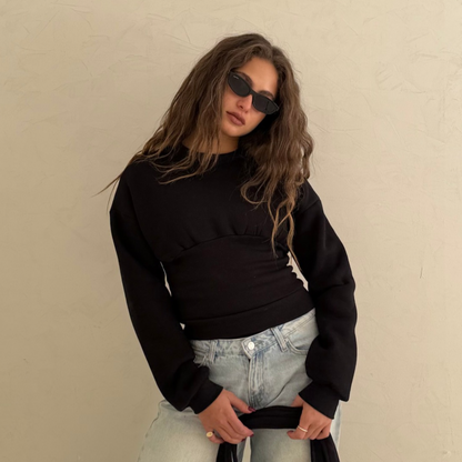 Black Corset Sweatshirt