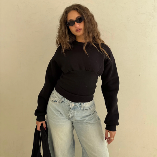 Black Corset Sweatshirt