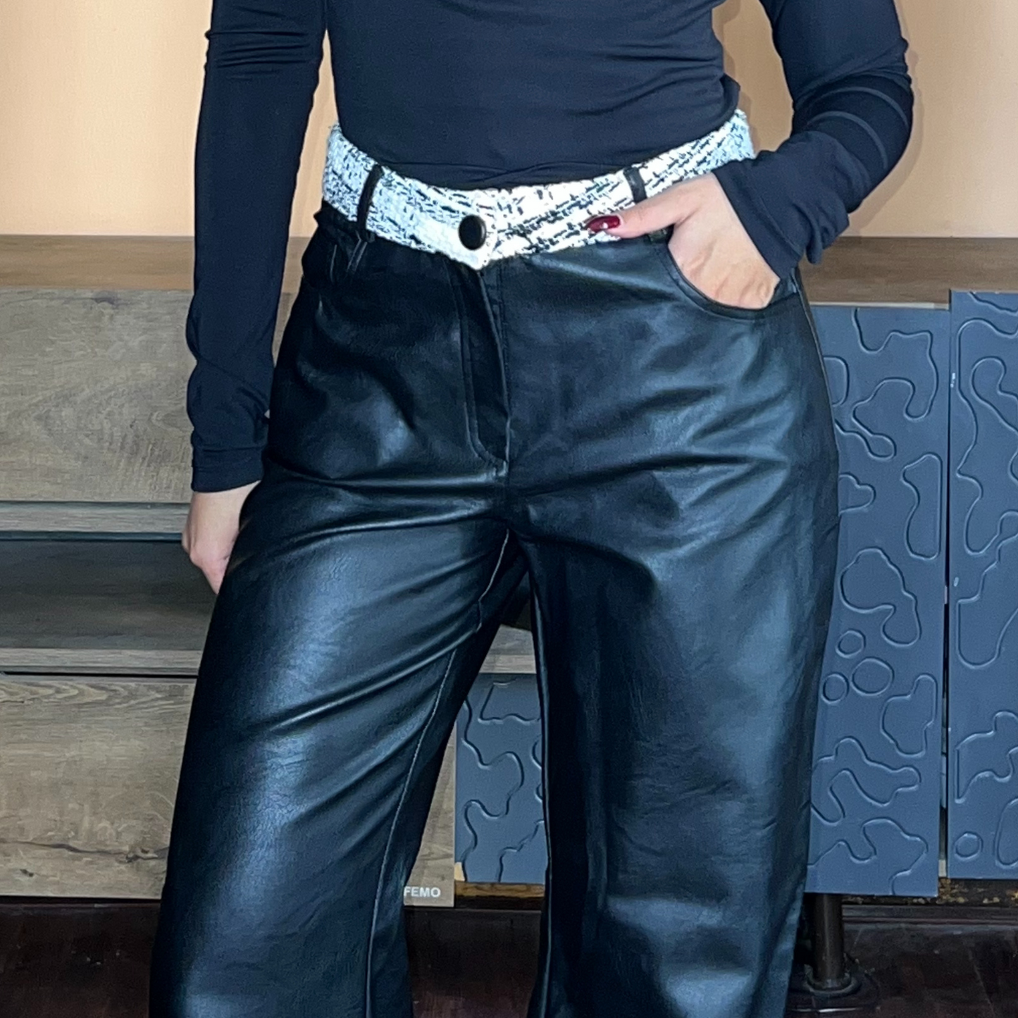 Black Faux Leather pants