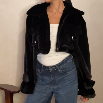 Black Short Fur Jacket