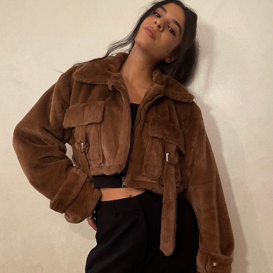 Brown Short Fur Jacket