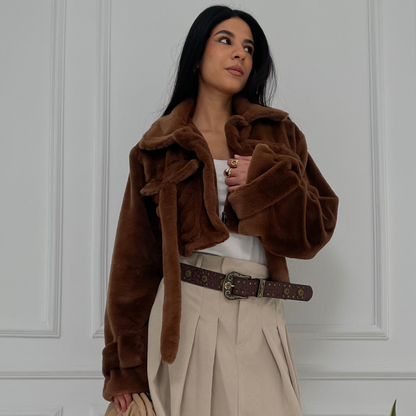 Brown Short Fur Jacket