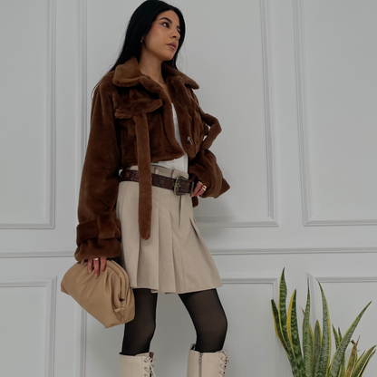 Brown Short Fur Jacket