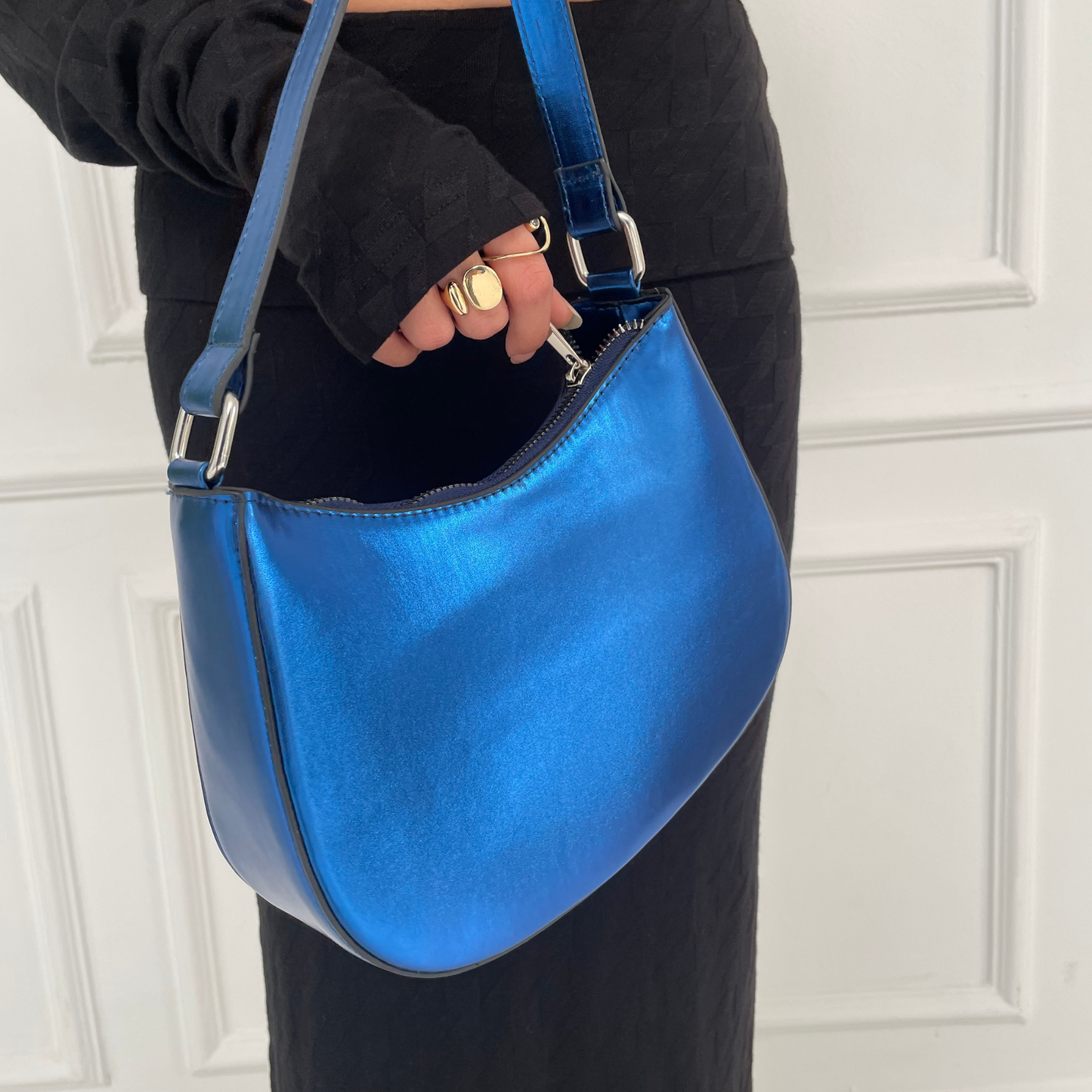 Brilliant Blue Metallic shoulder bag