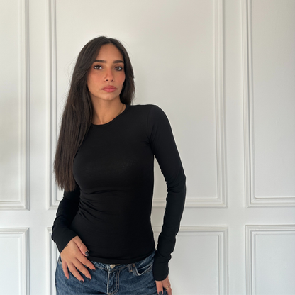 Black basic Long Sleeve Top