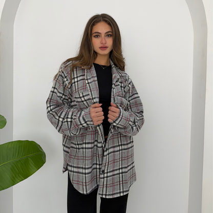 Light Grey Plaid Shirt