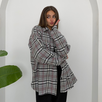 Light Grey Plaid Shirt