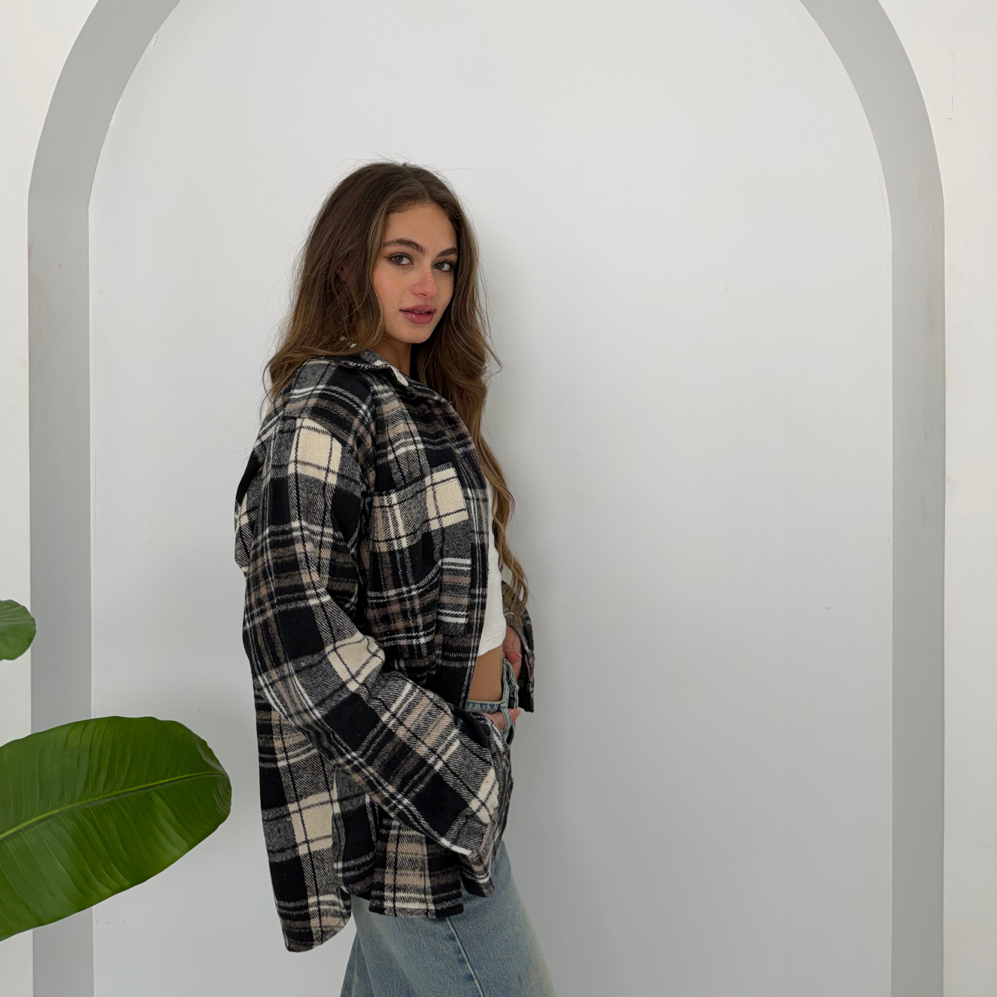 Winter Shades of Grey Plaid Shirt