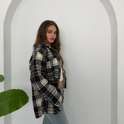 Winter Shades of Grey Plaid Shirt