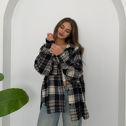 Winter Shades of Grey Plaid Shirt