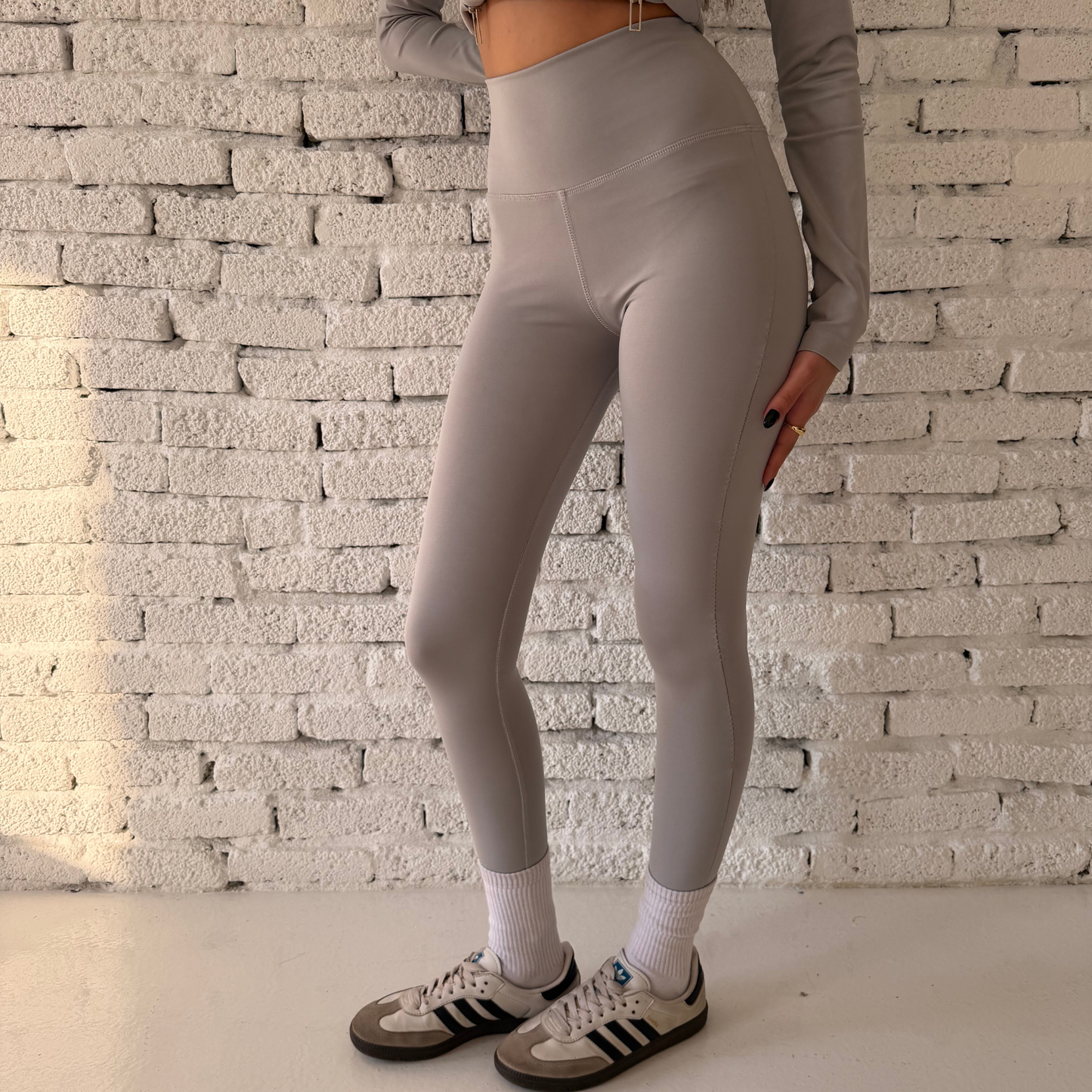 Gray Contour Sculpt High-Waist Leggings