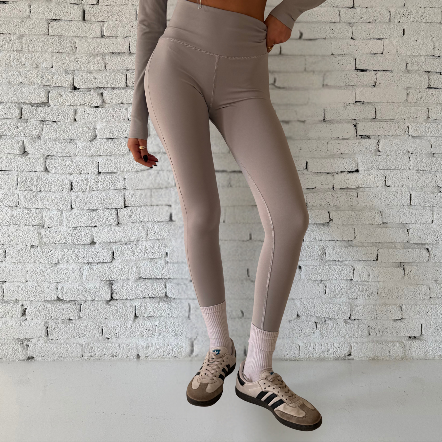 Gray Contour Sculpt High-Waist Leggings