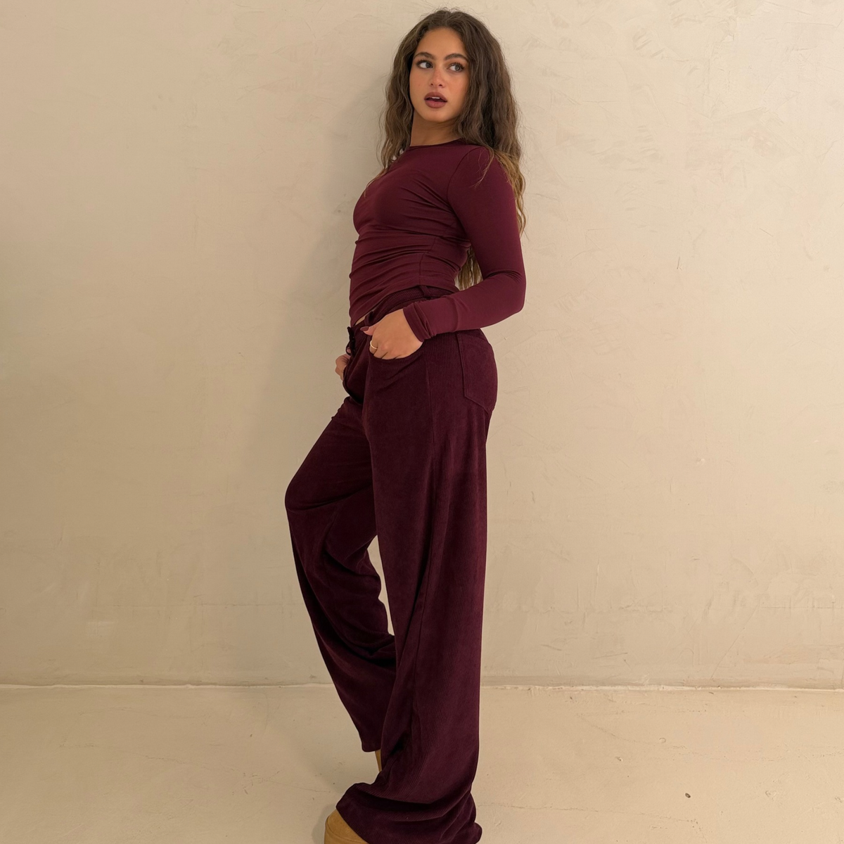 Burgundy Corduory Pants