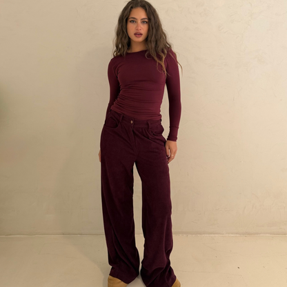 Burgundy Corduory Pants