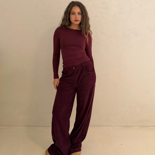 Burgundy Corduory Pants