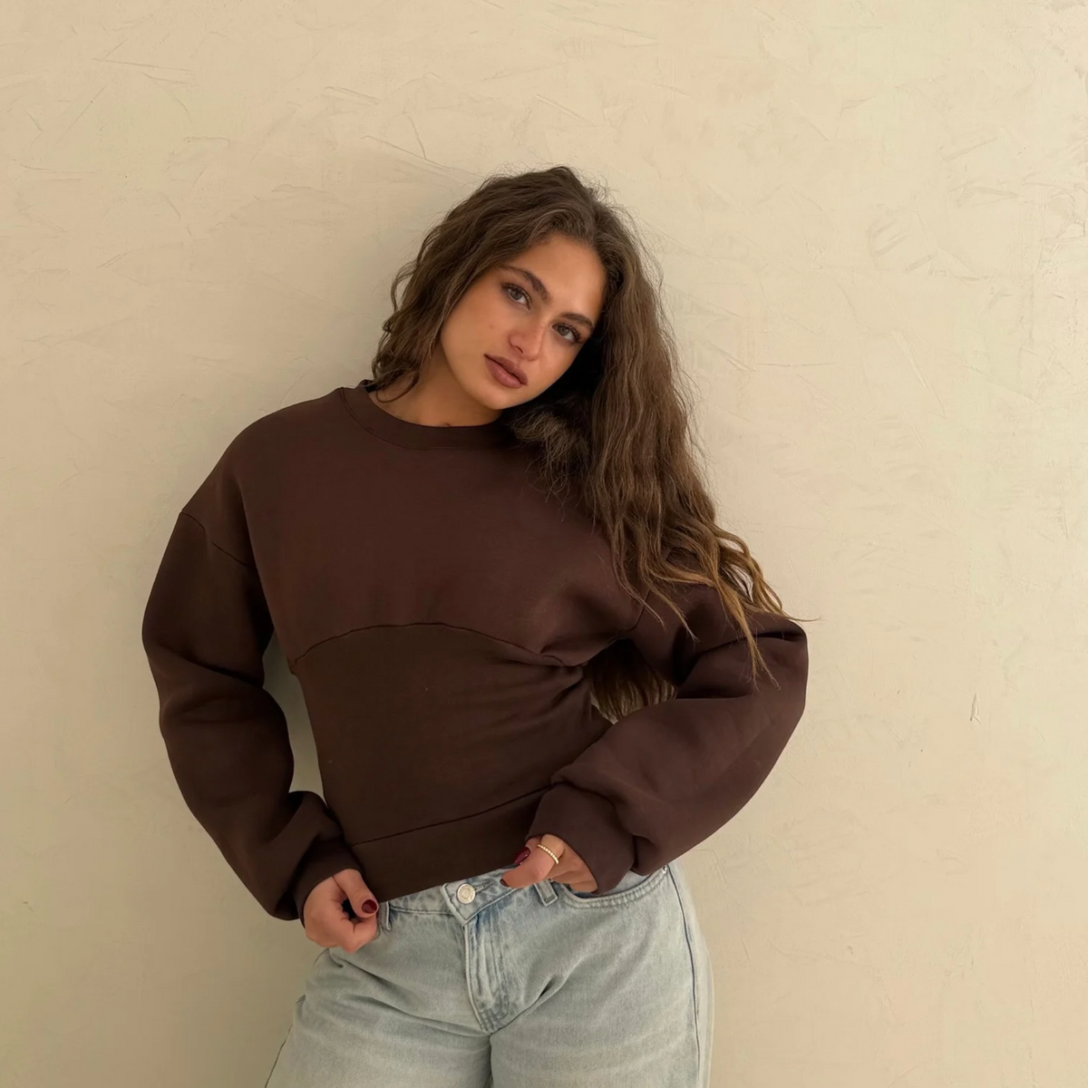 Brown Corset Sweatshirt