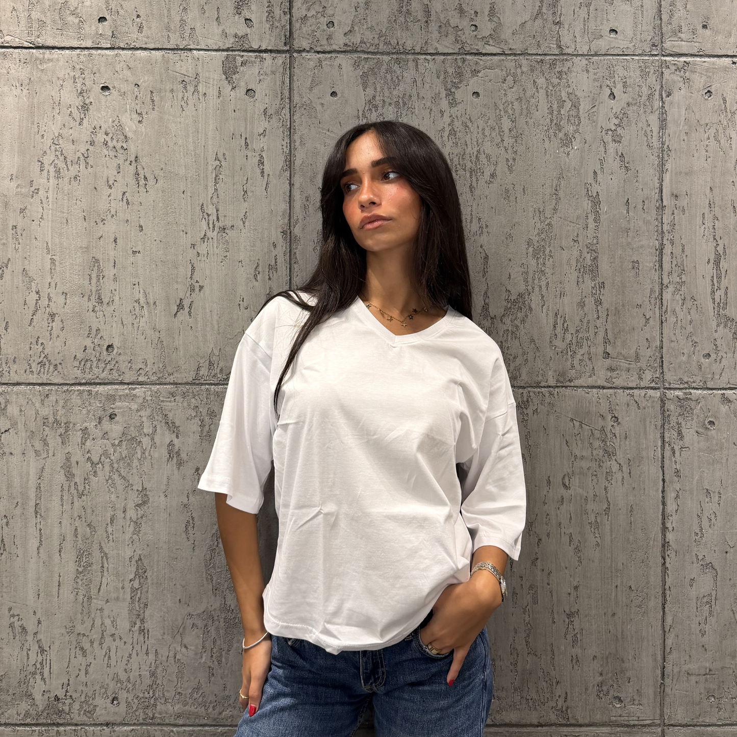 White Oversized Basic Top