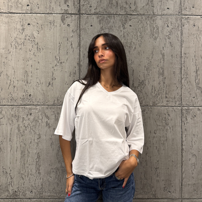 White Oversized Basic Top