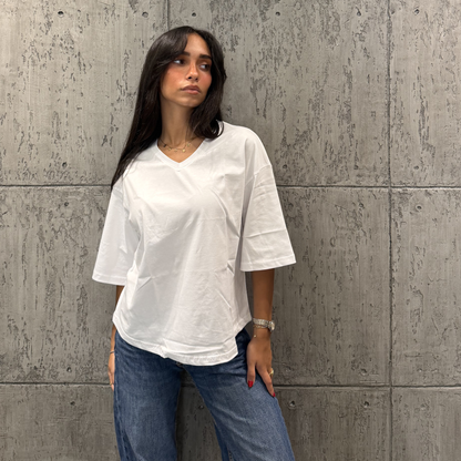 White Oversized Basic Top