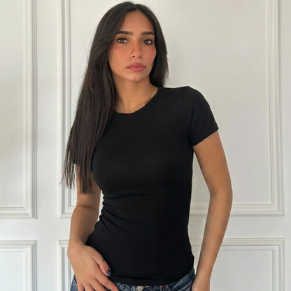 Black basic Short  Sleeve Top