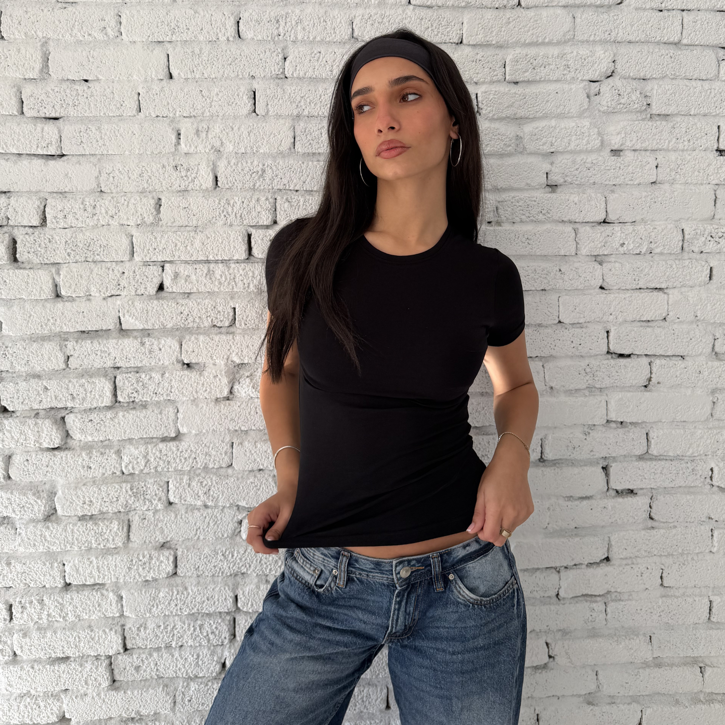 Black basic Short  Sleeve Top