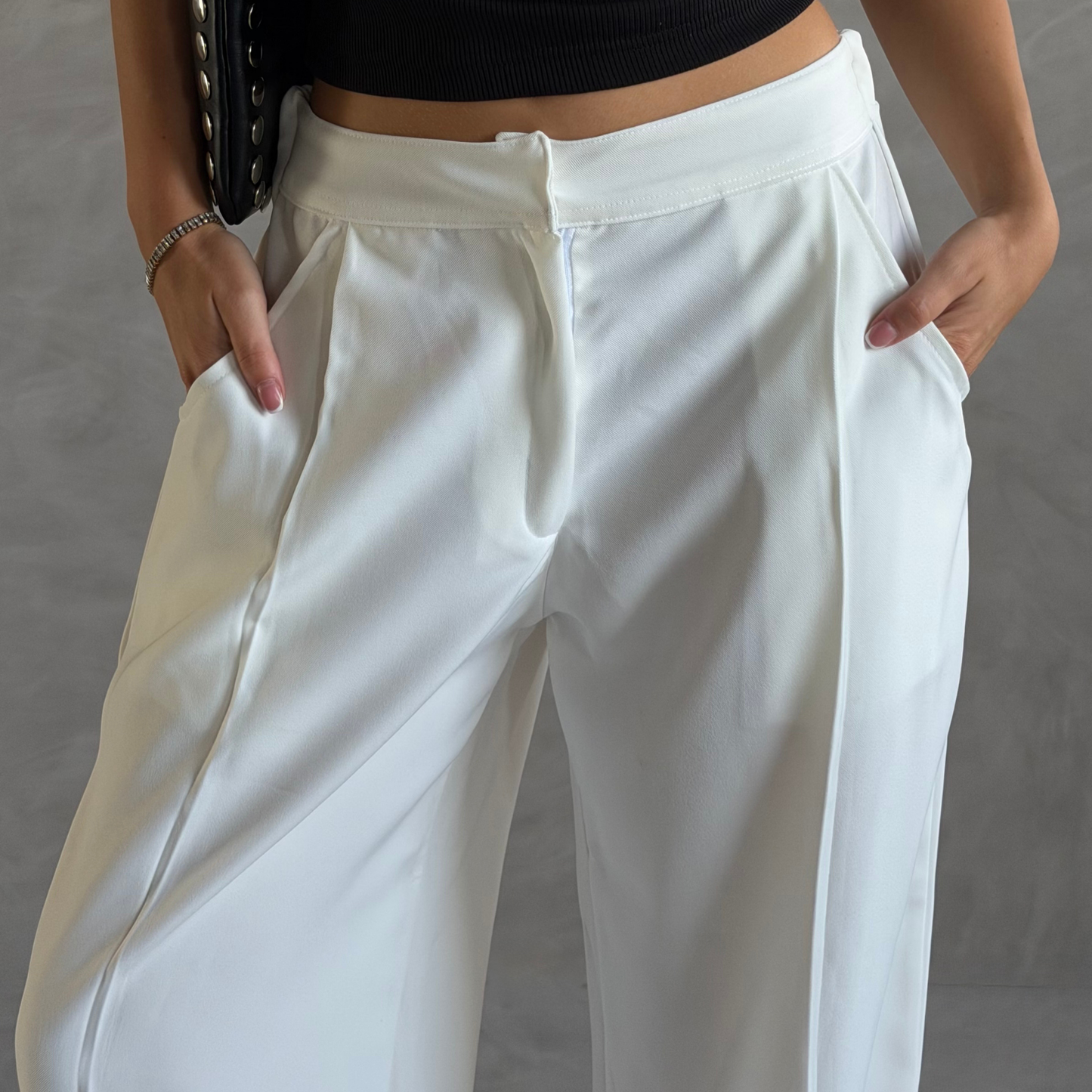 Off-White Wide-Leg Tailored Pants