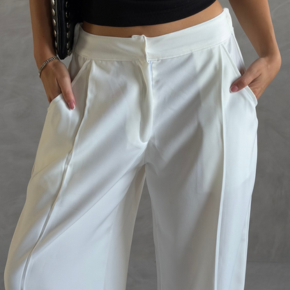 Off-White Wide-Leg Tailored Pants