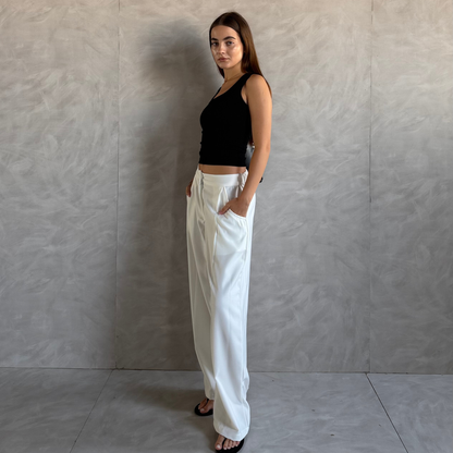 Off-White Wide-Leg Tailored Pants