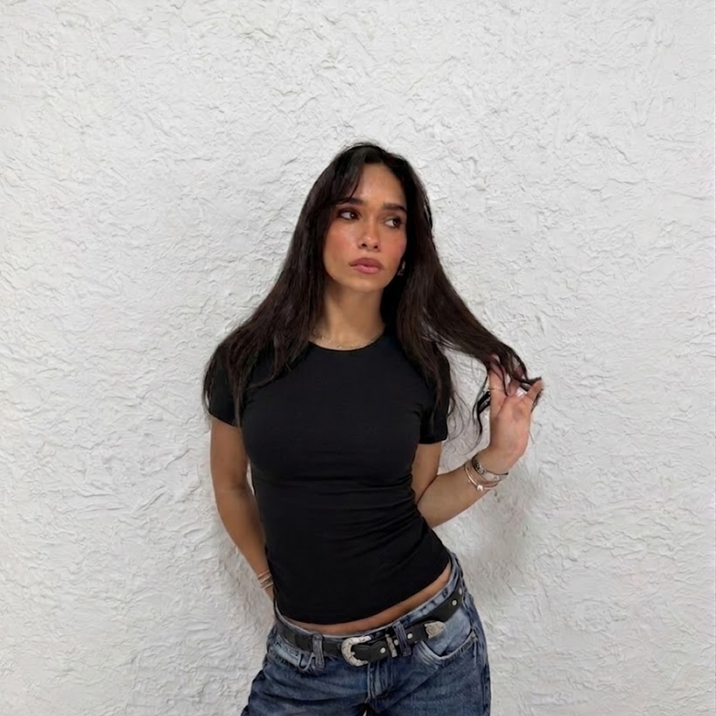 Black basic Short  Sleeve Top