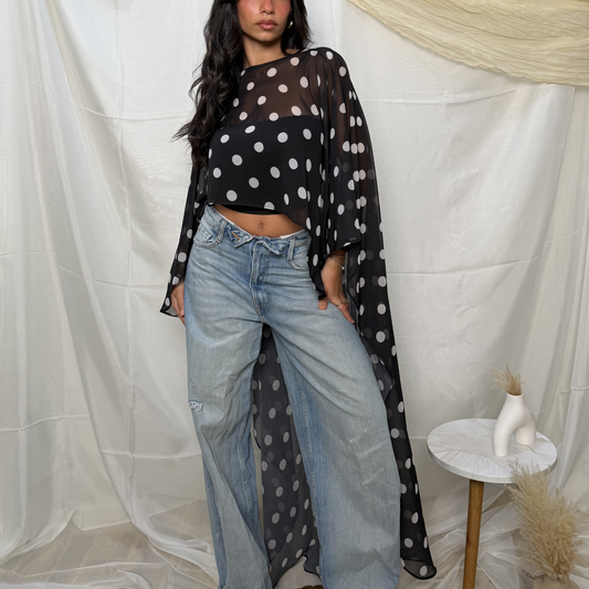 Midnight Drape Polka Cape