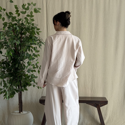 Beige Linen Relaxed-Fit Shirt