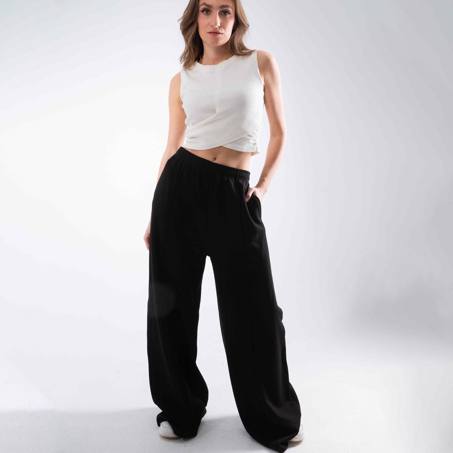 Wide Leg Sweat pants - Maron